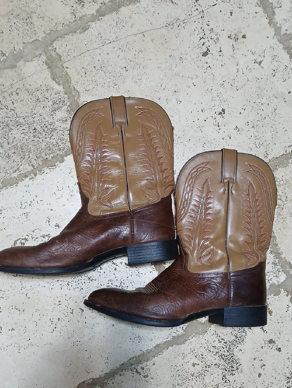 Durango Two-Tone Brown and Tan Western Cowboy Boots s-l400.jpg main image 4